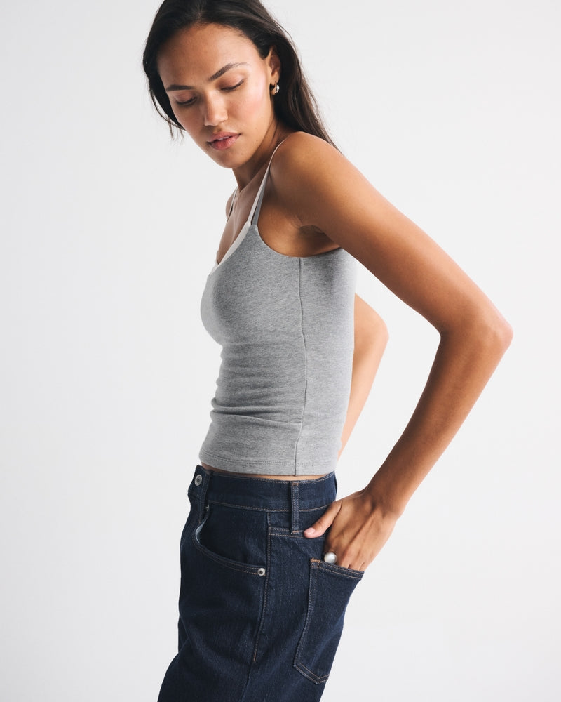 Aurora Double-Layered Cami Heather Grey