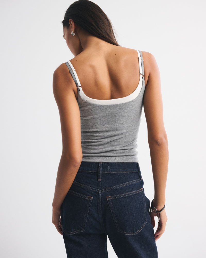 Aurora Double-Layered Cami Heather Grey