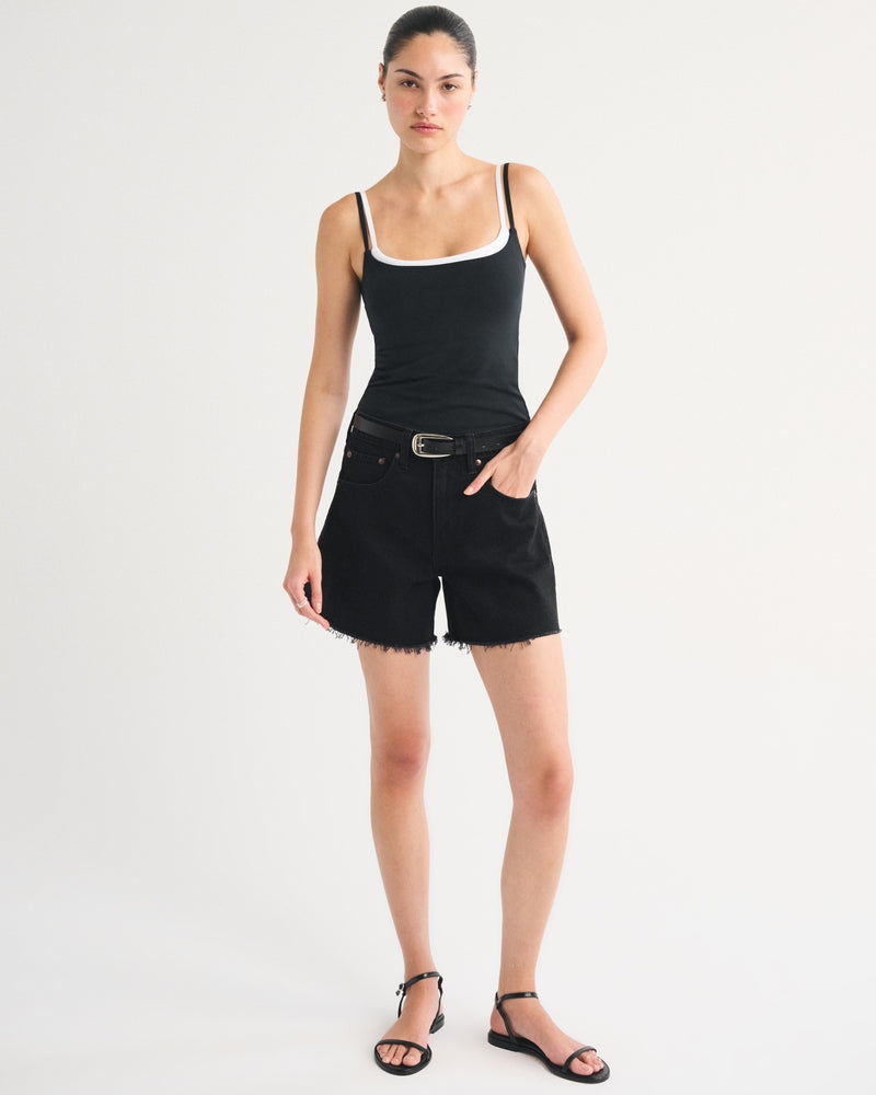 Aurora Double-Layered Cami Black