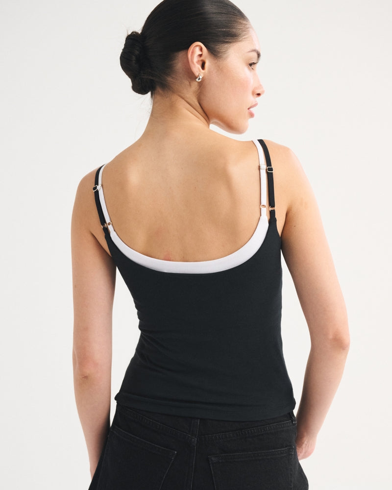 Aurora Double-Layered Cami Black
