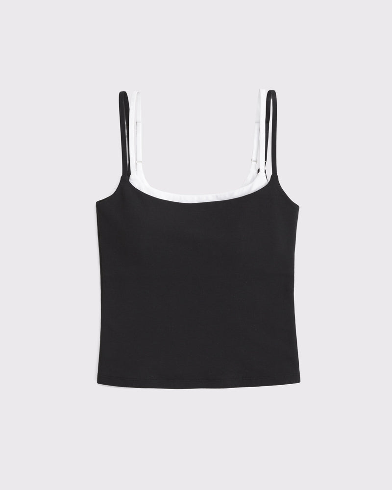Aurora Double-Layered Cami Black detail