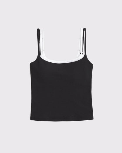 Aurora Double-Layered Cami Black detail